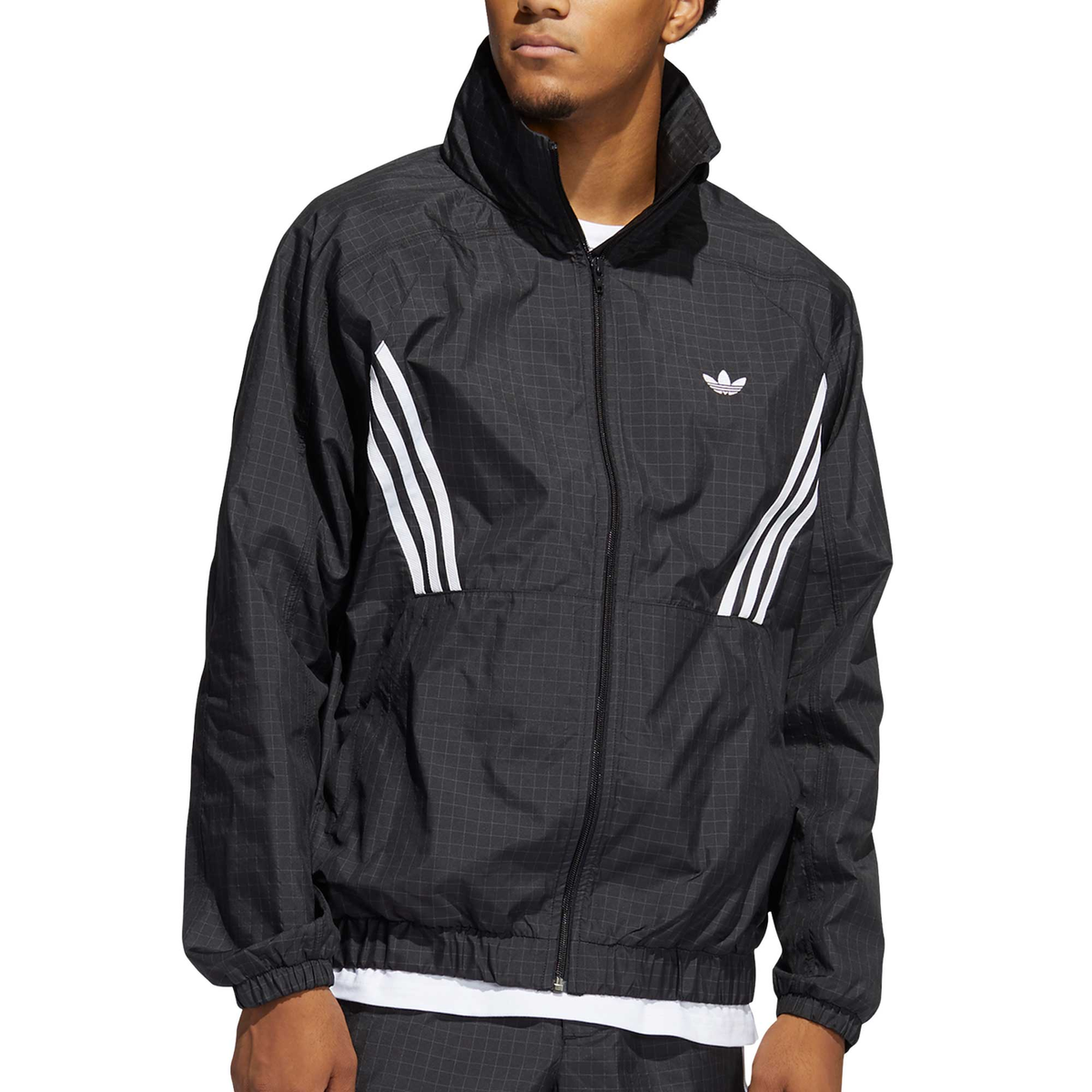 Blue and black adidas windbreaker online