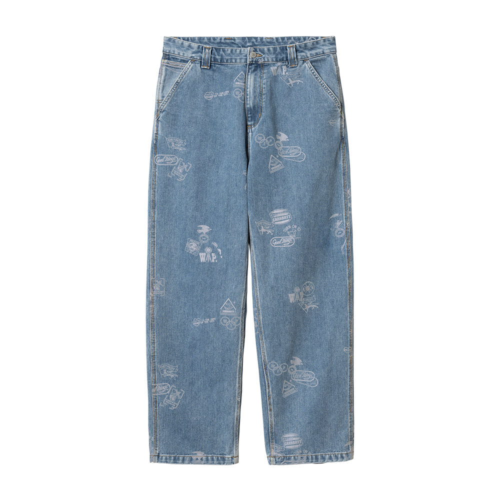 Stamp Pant Blue bleached