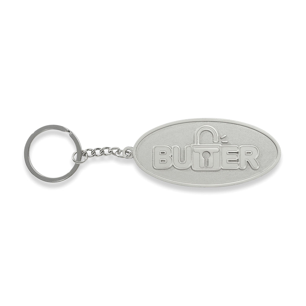 Lock Metal Keychain Matte Silver