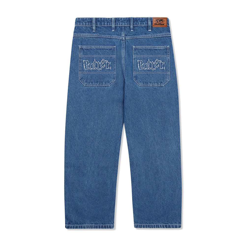 Breakdown Relaxed Denim Jeans Solid Blue