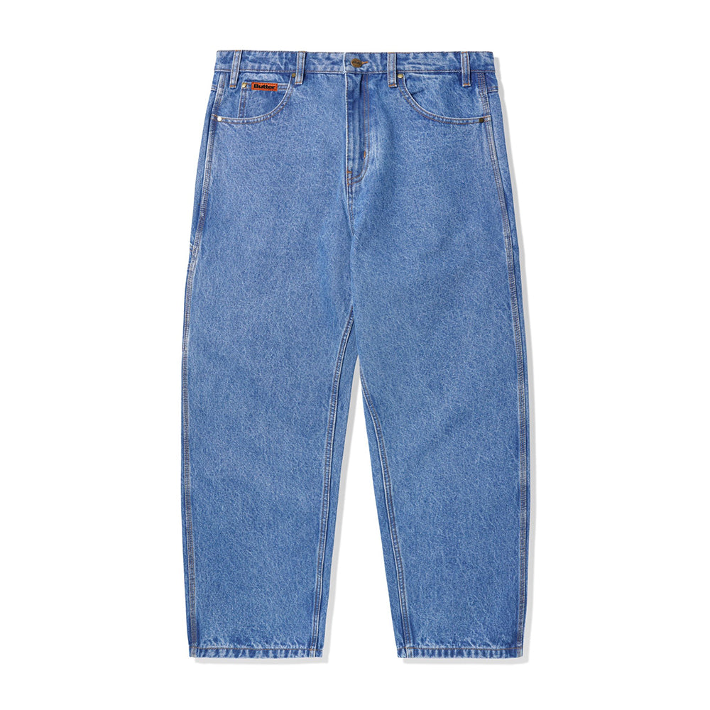 Baggy Denim Pants Washed Indigo