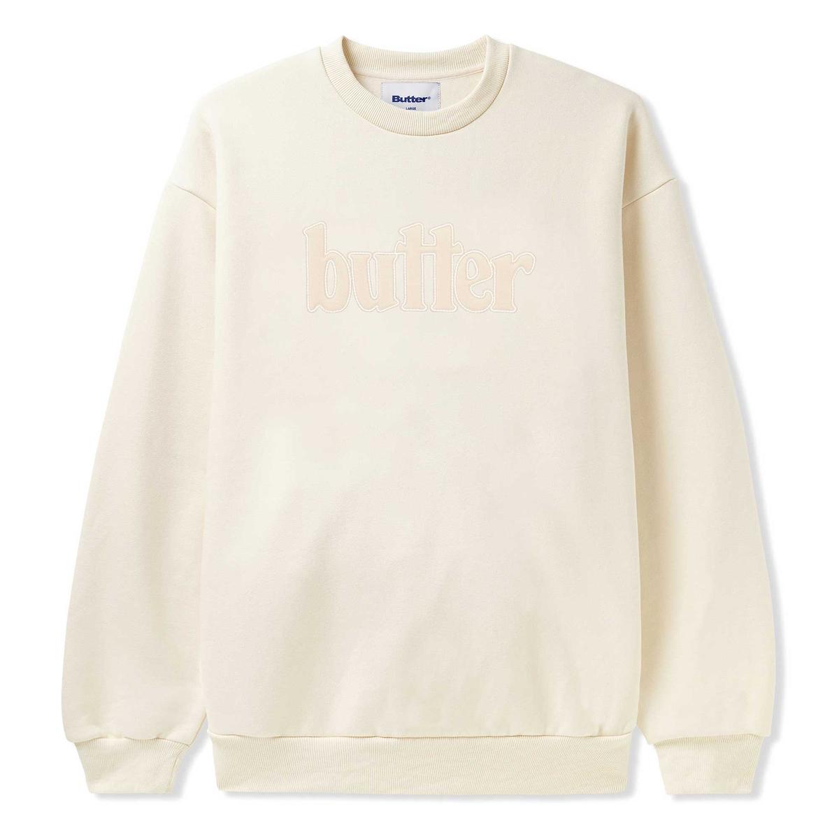 Fleece Applique Crewneck Cream